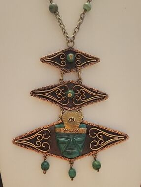 Vintage Mexico Warrior Necklace